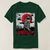 T-shirt Funny Pugzilla Carlin Chien (Design devant)