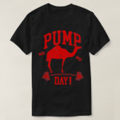 T-shirt Funny Pump Day Hump Day Camel Weight Lifing Train (Design devant)