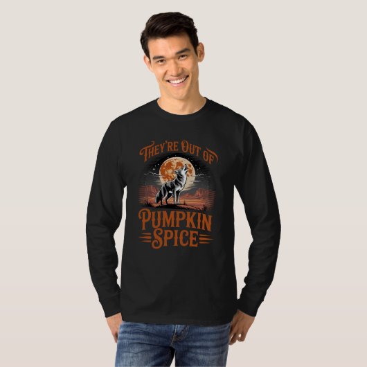 T-shirt Funny Pumpkin Spice Fall Coyote Howling (Devant entier)