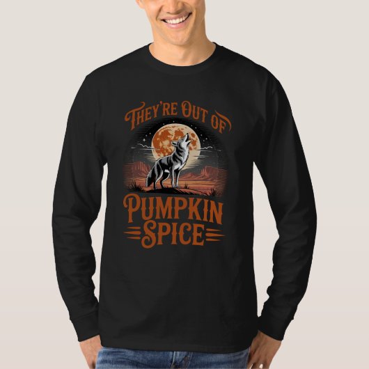 T-shirt Funny Pumpkin Spice Fall Coyote Howling (Devant)