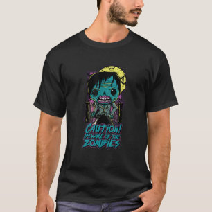 T-shirt Funny Pun Attention à Zombie Halloween