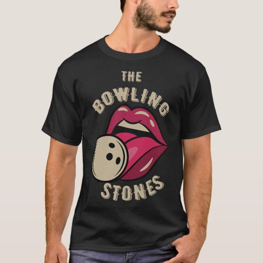 T-shirt Funny Pun Bowling Stone  (Devant)