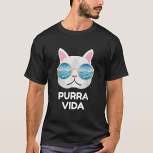 T-shirt Funny Pura Vida Cat Costa Rica Surf de surf vagues