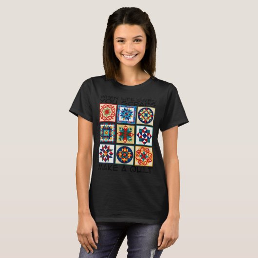 T-shirt Funny Quilting Sewing Make A Quilt Patterns Quilte (Devant entier)
