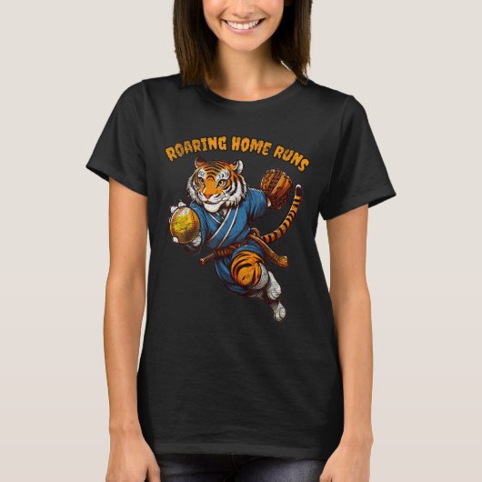 T-shirt Funny Quote Roaring Home Run Ball Retro Tiger Love (Devant)