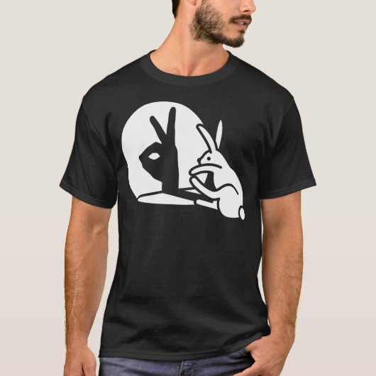 T-shirt Funny Rabbit hand shadow projection bunny hare pop (Devant)