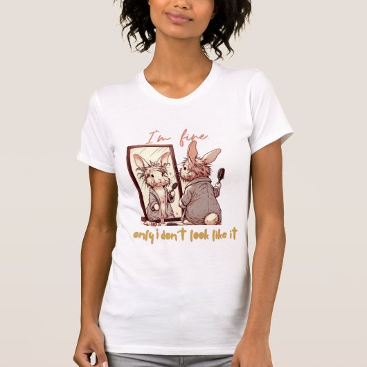 T-shirt Funny rabbit in front of the mirror – Funny design (Devant)