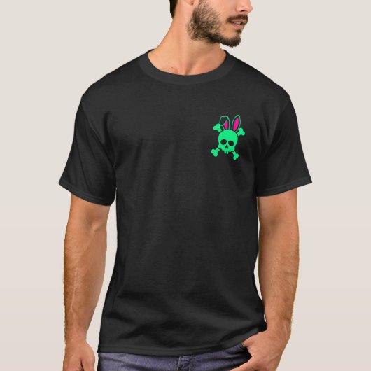 T-shirt Funny Rabbit Pirate Skull With Crossbones (Devant)