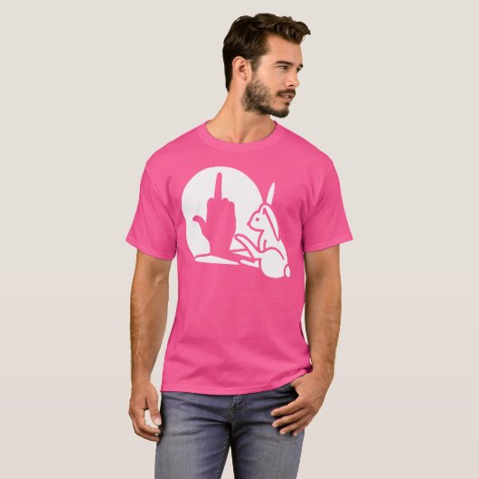 T-shirt Funny Rabbit Shadow Hand Middle Finger Sign The Fi (Devant entier)