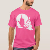T-shirt Funny Rabbit Shadow Hand Middle Finger Sign The Fi (Devant)