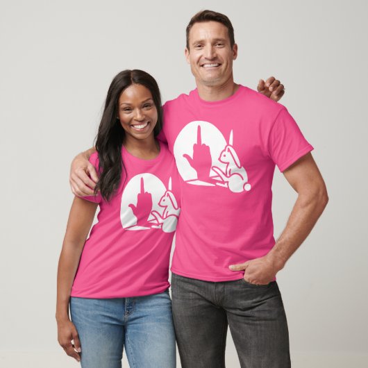 T-shirt Funny Rabbit Shadow Hand Middle Finger Sign The Fi (Unisexe)