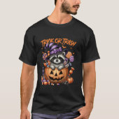 T-shirt Funny Raccoon Halloween Spooky Trash Vibes Women M (Devant)