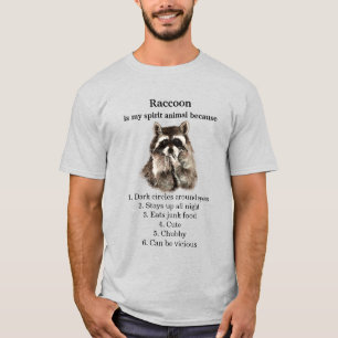 T-shirt Funny Raccoon Spirit Humour animal