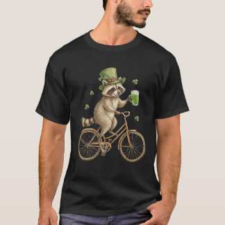 T-shirt Funny Raccoon, St. Patrick's Day Irish Shamrock 