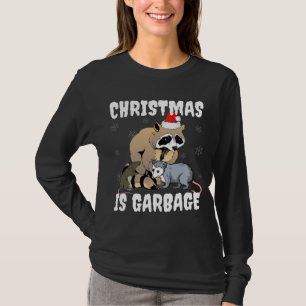 T-shirt Funny Raccoon Trash Gang Festive Mème Noël Est