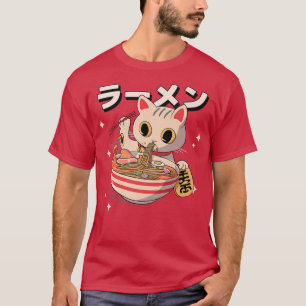 T-SHIRT FUNNY RAMEN ANIME CHAT MANGER RAMEN NOODLES RETRO 