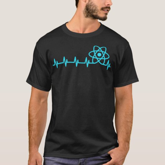 T-shirt Funny Reactjs Heartbeat Lover Javascript Programme (Devant)