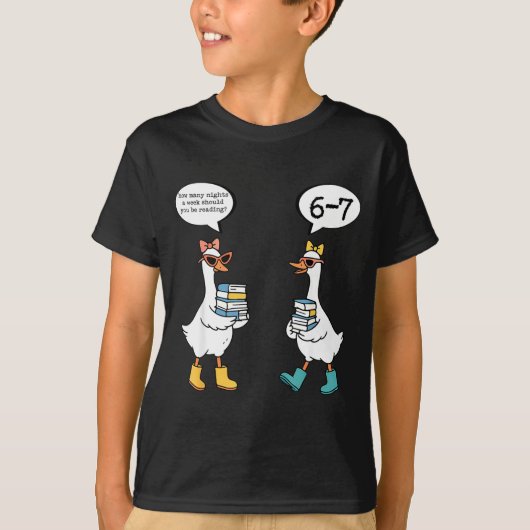 T-shirt Funny Reading 67 Six Seven Meme Goose Teacher Book (Devant)