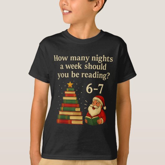 T-shirt Funny Reading Christmas Tree Book– Reading 6 7 Mem (Devant)