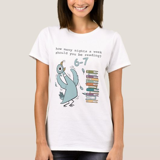 T-shirt Funny Reading Meme – 6–7 Nights a Week – Cute Book (Devant)