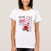 T-shirt Funny Red Heart Love Gnome Valentines Day (Devant)