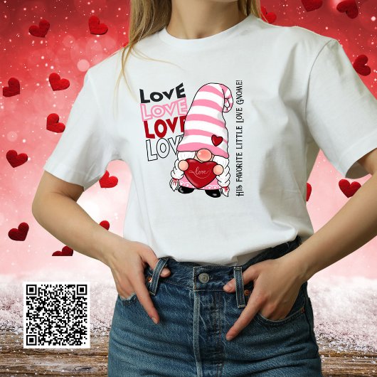 T-shirt Funny Red Heart Love Gnome Valentines Day