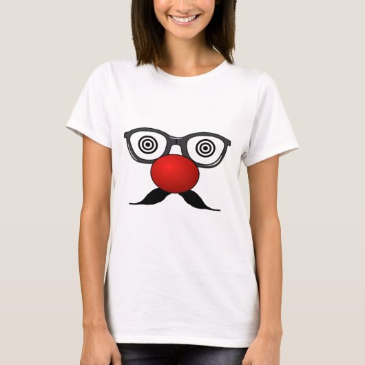 T-shirt Funny Red Nose yeux étranges lunettes moustache (Devant)