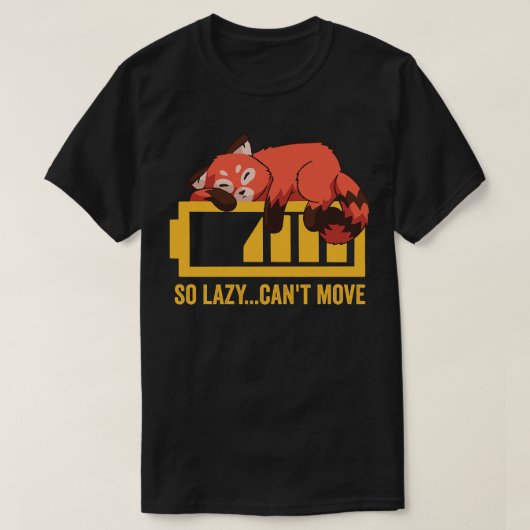 T-shirt Funny Red Panda Lazy (Design devant)