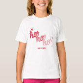 T-shirt Funny Red Pink Hohoho Joyeux Noel Typography (Devant)
