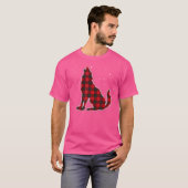T-shirt Funny Red Plaid Wolf Howling Matching Buffalo Fami (Devant entier)