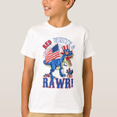 T-shirt Funny Red White & Rawr T Rex USA Drapeau 4 juillet (Devant)
