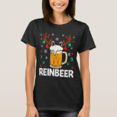 T-shirt Funny Reinbeer Winedeer Beer Wine Matching Couples (Devant)