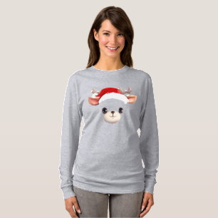 T-shirt Funny Reindeer Face heureux Joyeux Noël Famille