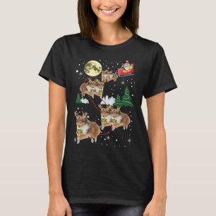 T-shirt Funny Reindeer Sheltie Noël Amoureux de les chiens