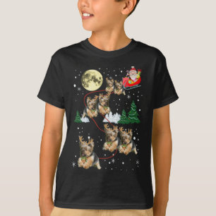 T-shirt Funny Reindeer Yorkie Noël Amoureux de les chiens 