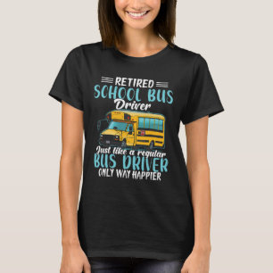 T-shirt Funny Retraité Conducteur De Bus École Chemise Cad