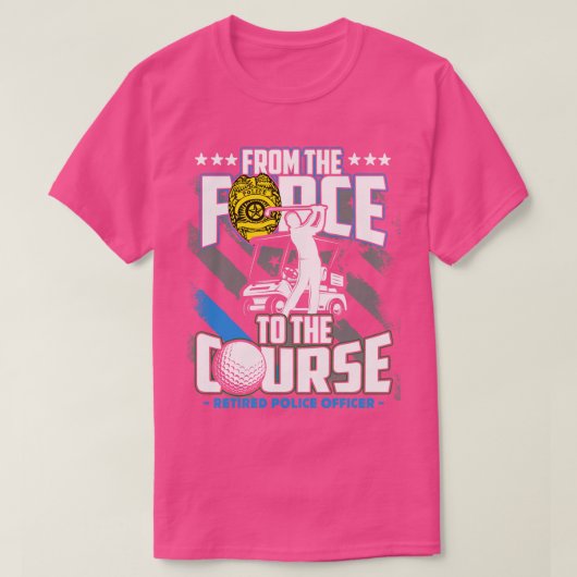 T-shirt Funny Retraité officier de police Golf Retraite Ca (Design devant)