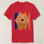T-shirt Funny Retriever Dog Face With Pizza Golden Retriev (Design devant)