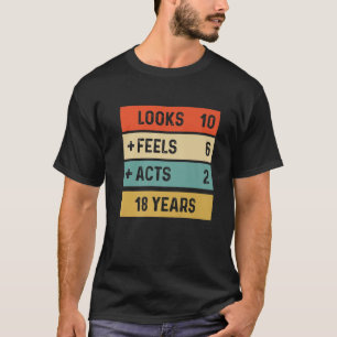 T-shirt Funny Retro 18Th Birthday 18 Years Old Born In 200
