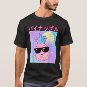 T-shirt Funny Retro 90s Japonais Kawaii Ananas avec soleil (Devant)