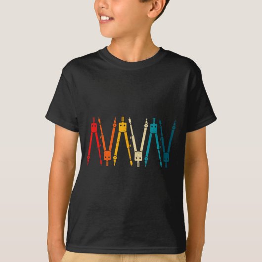 T-shirt Funny Retro Architect Comp Rainbow Design (Devant)