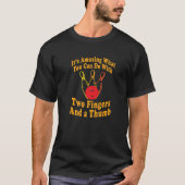 T-shirt Funny Retro Bowling Ball - Deux Doigts Et Un Pouce (Devant)