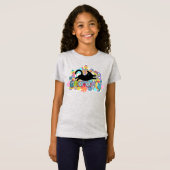 T-Shirt Funny Retro Champignons Groovin Fleurs Chat Noir (Devant entier)