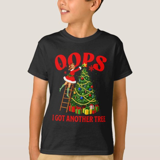 T-shirt Funny Retro Christmas Oops I Got Another Tree Prem (Devant)