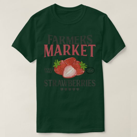 T-shirt Funny Retro Farmer Market Graphic fraise (Design devant)