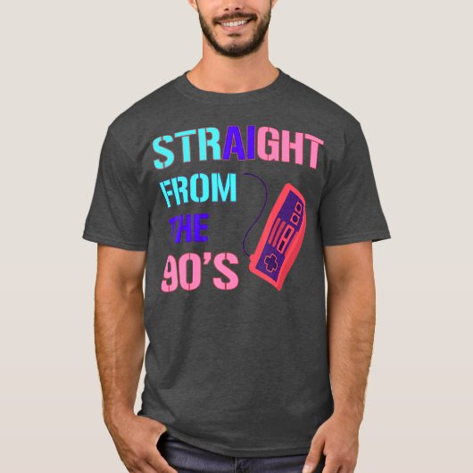 T-shirt Funny Retro Gaming Joystick Droite de (Devant)