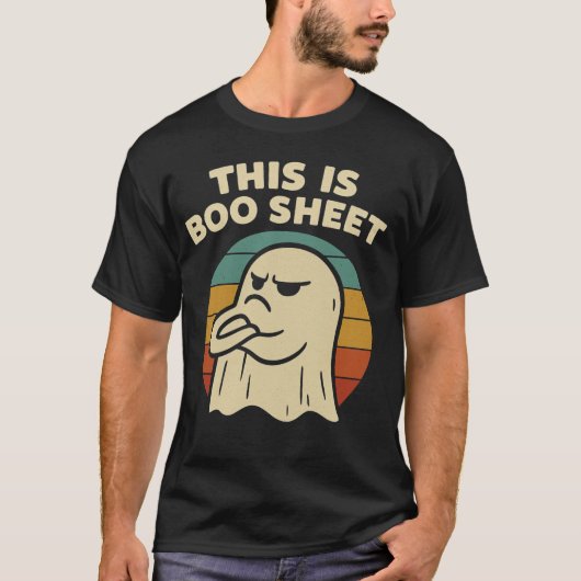 T-shirt Funny Retro Ghost "This is Boo Sheet" | Halloween (Devant)