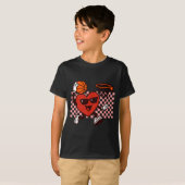 T-shirt Funny Retro Heart Graphic Basketball Player Kids V (Devant entier)