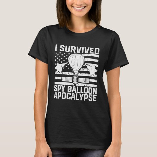 T-shirt Funny Retro I Survived Chinese Spy Balloon Apocaly (Devant)