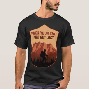 T-shirt Funny Retro Outdoor Randonnée Camping Mountain Hik